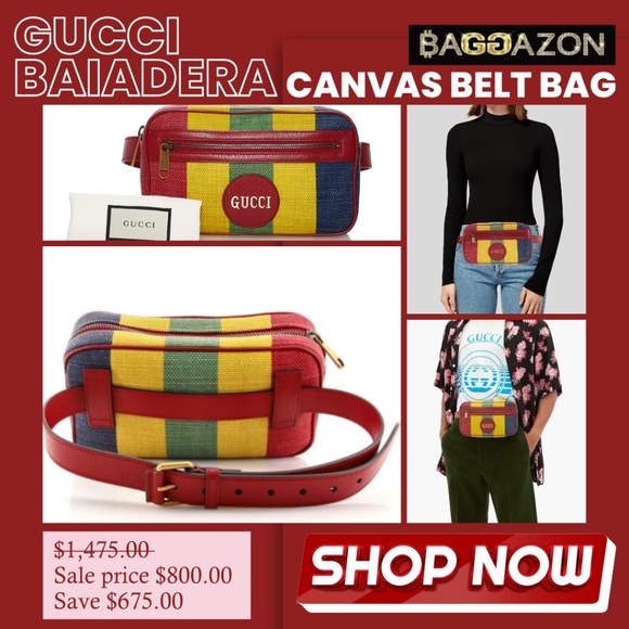 GUCCI BAIADERA CANVAS BELT BAG **LIKE NEW*** - Picture 6 of 8